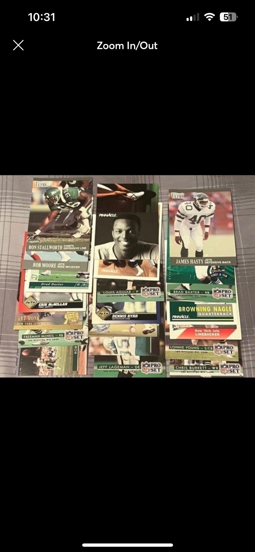 Lot of 21 New York Jets - NFL Football Cards - Mixed Years, Players, Brands