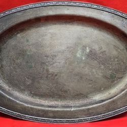 HOMAN PLATE ON NICKLE SILVER TRAY