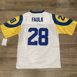 Vintage san louis rams #28 Faulk Stitched Jersey , S To 3Xl 