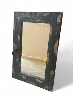 Rustic Distressed Wood Framed Wall Mirror