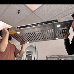 New Brano Voice Control 36” 900 CFM Convertible Insert Range Hood in Stainless Steel w/LED Light