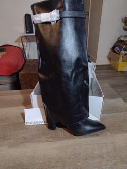 Dream Pairs Black Knee-High Wedge Boots