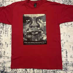 Obey NYC Andre Giant T-Shirt Large Skateboarding Red