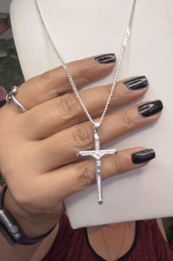Cadena Y Cruz Plata .925 (nueva )