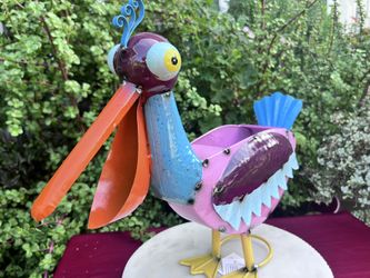 Metal Pelican Garden Planter 