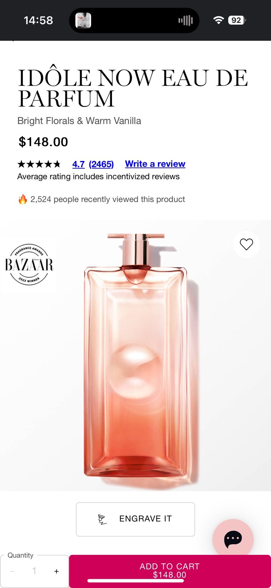 Lancôme IDÔLE NOW EAU DE PARFUM- 100ml