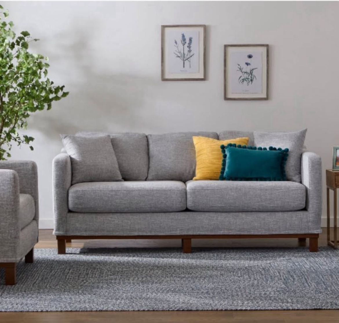 New 85 inch Soft Gray sofa
