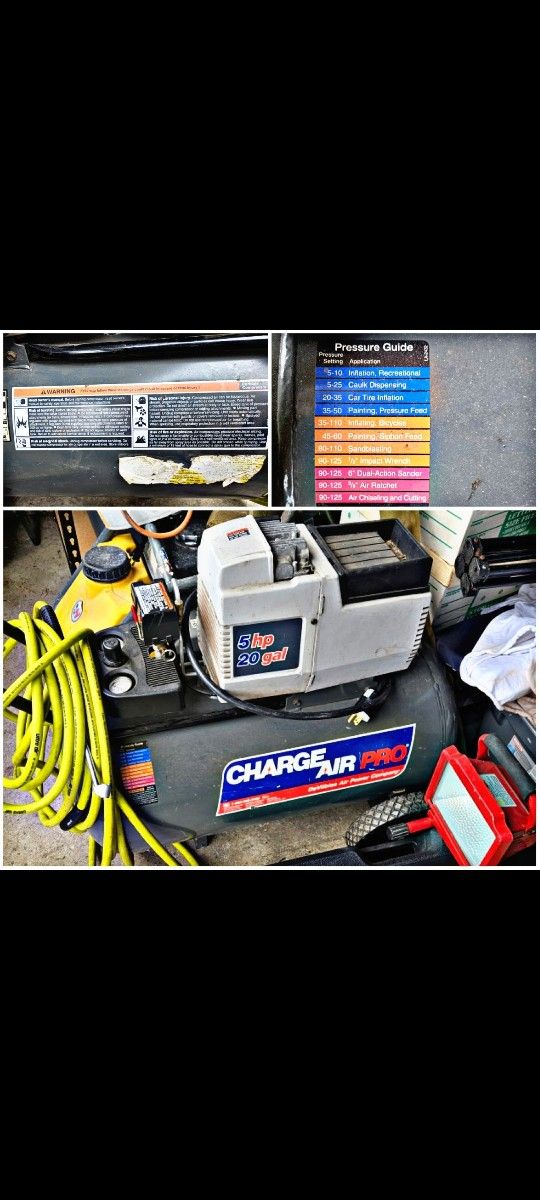Charge air Pro 5hp 20 gallon air compressor