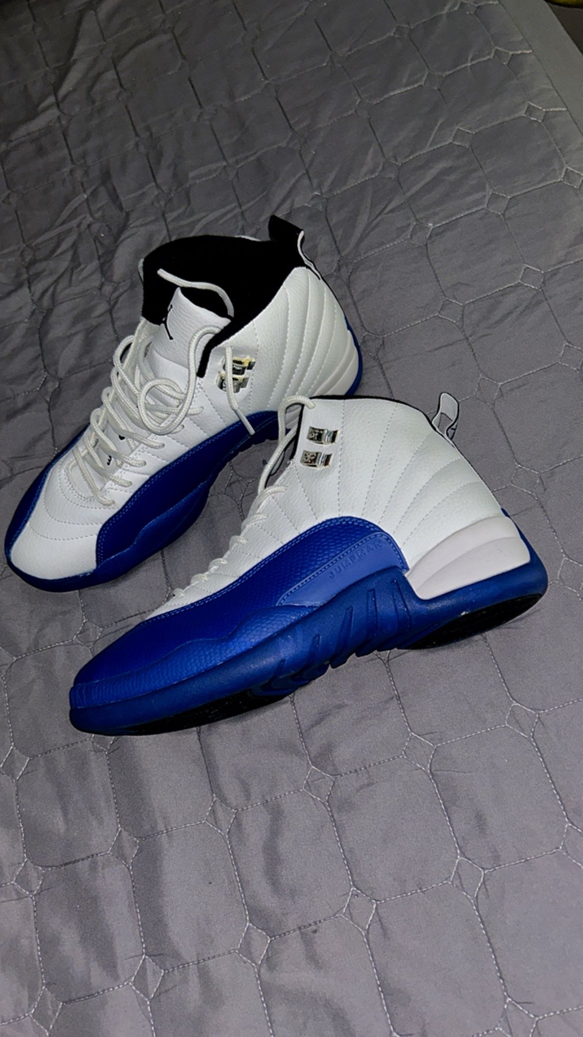 JORDAN 12 Retro  White with Blue Price $75