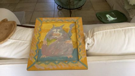  Signed Original Cat Painting 