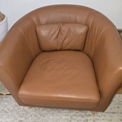 IKEA Tullsta Tan Leather Armchair