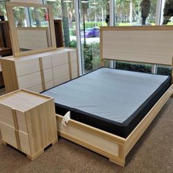 Led Bed light bed set 4 pcs wood bedroom new In Box Buy Now Pay Later $39 Down 