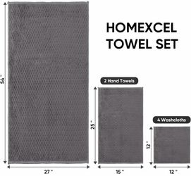 Microfiber bathroom towel set 8pc