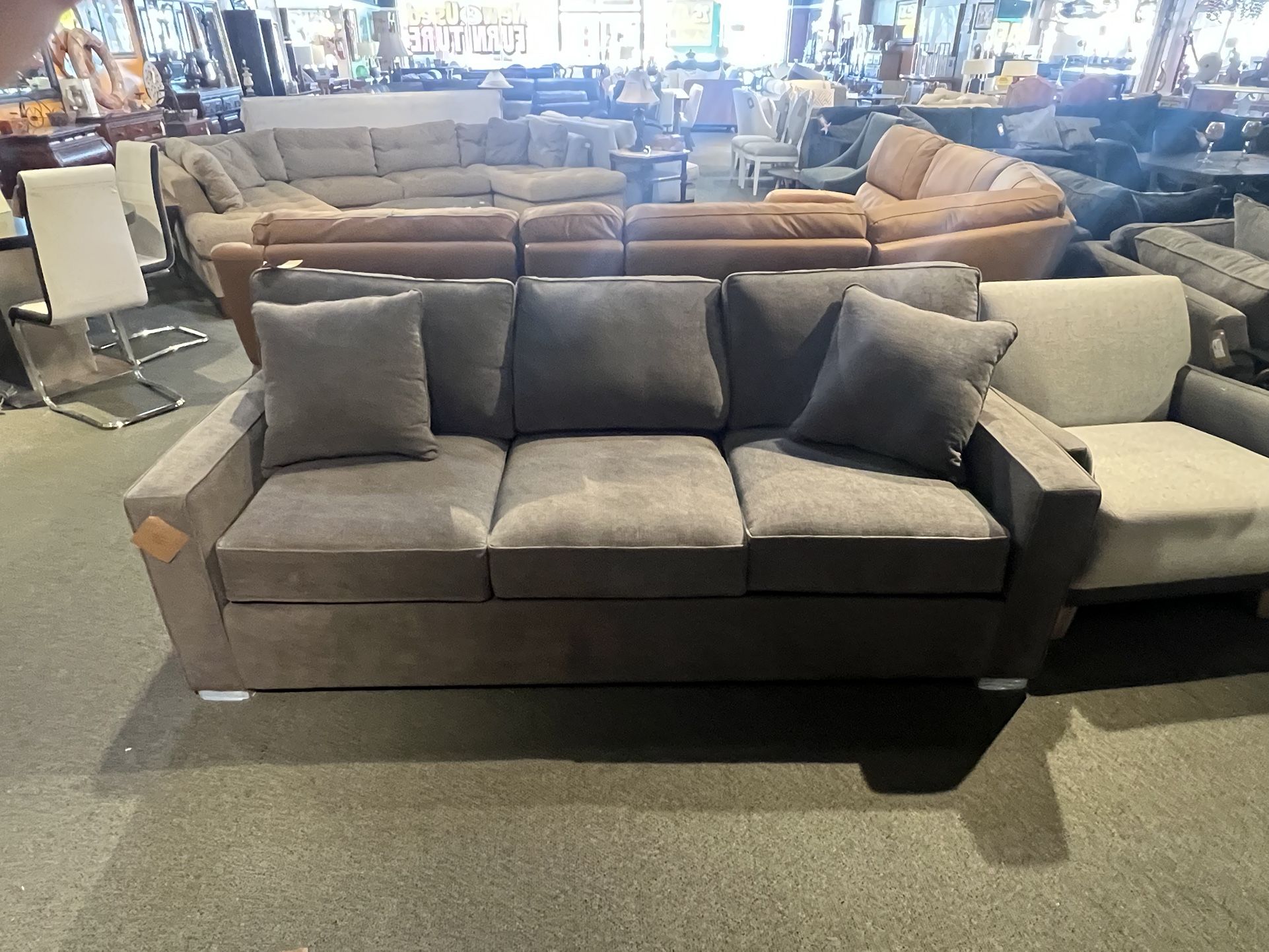 SOFA: Macy's Oyster Grey Fabric 3-Seater Sofa - AS-IS SKU SQ2PBZ