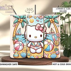Hello Beach Kitty Tumbler (READ DESCRIPTION)