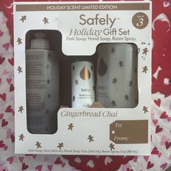 Safely Home Gift Set Dish Soap, Hand Soap, Room Spray Gingerbread Chai