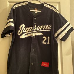 Supreme Velour Baseball Jersey Black 