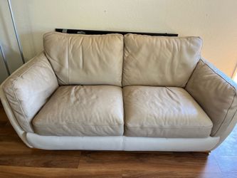 Cream leather couch