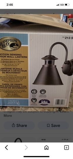 Brand New This is a Hampton Bay Motion Sensing Exterior Wall Lantern with an oil-rubbed bronze finish.  Motion Sensing: Features motion-activated nigh