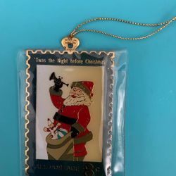 1972 USPS Winco International Stamp Christmas Ornament Santa Vintage