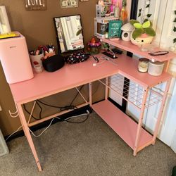 Pink 42 Inch Desk For Sale 