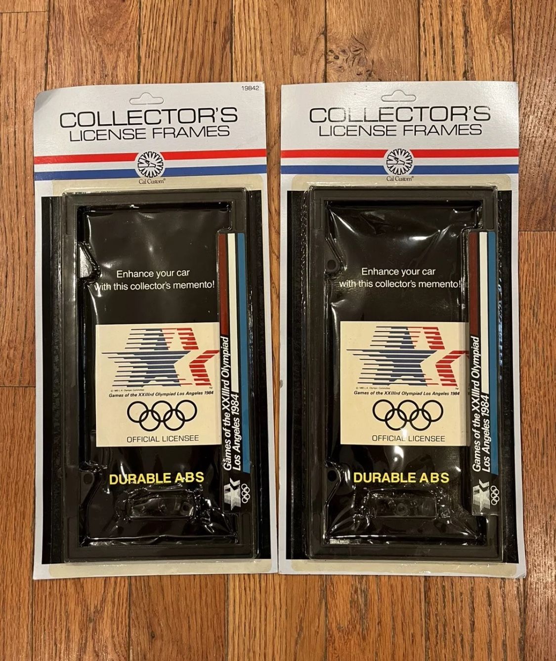Los Angeles 1984 Olympic Games Car License Plate Frame Holder New Vintage Pair