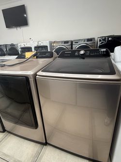 Samsung electric washer and dryer top load set