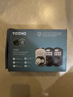 Keyless Entry Door Lock - TEEHO Electronic Keypad Deadbolt with Keypads - Biometric Fingerprint Door Lock with Keypads - Easy Installation - Matte Bla
