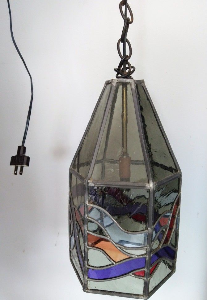 Stained Glass Leaded Hanging Lamp