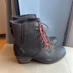 Teva Women's Brown Leather Waterproof Boots with Heel