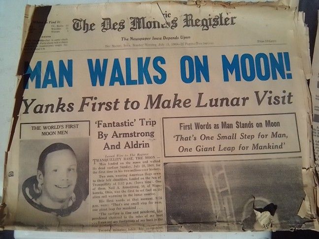 Original Press Release Of Moon Landing 