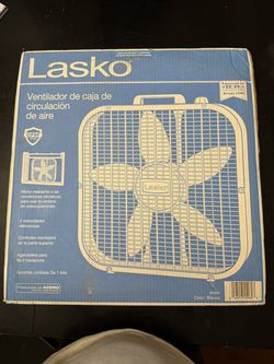 Lasko 20 Classic Box Fan with Weather-Resistant Motor, 3 Speeds, 22.5 H, White, B20200, New