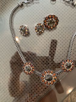4 piece stones earrings necklace and ring set brand new