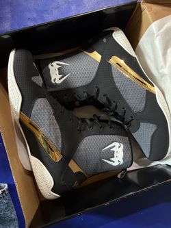 Venum High-Top Boxing Shoes Black Gold