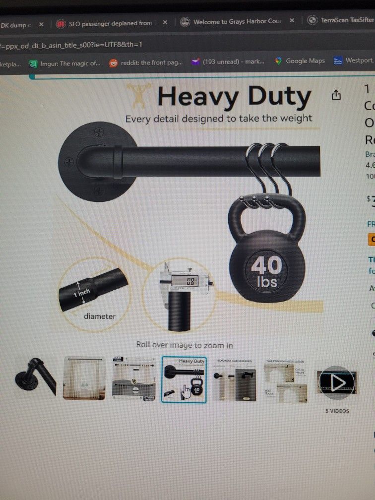 New Curtain Rods, Heavy Duty,  Super Long