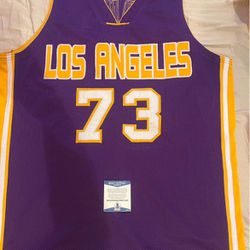 Dennis Rodman Signed Laker Jersey With COA