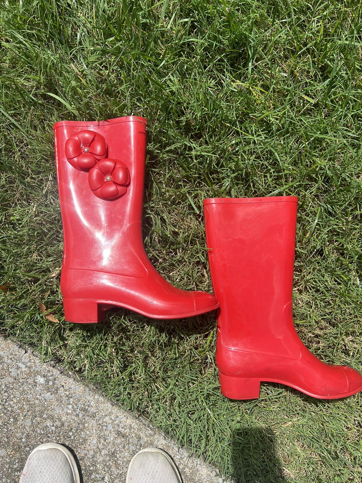Chanel camellia rain boots sale