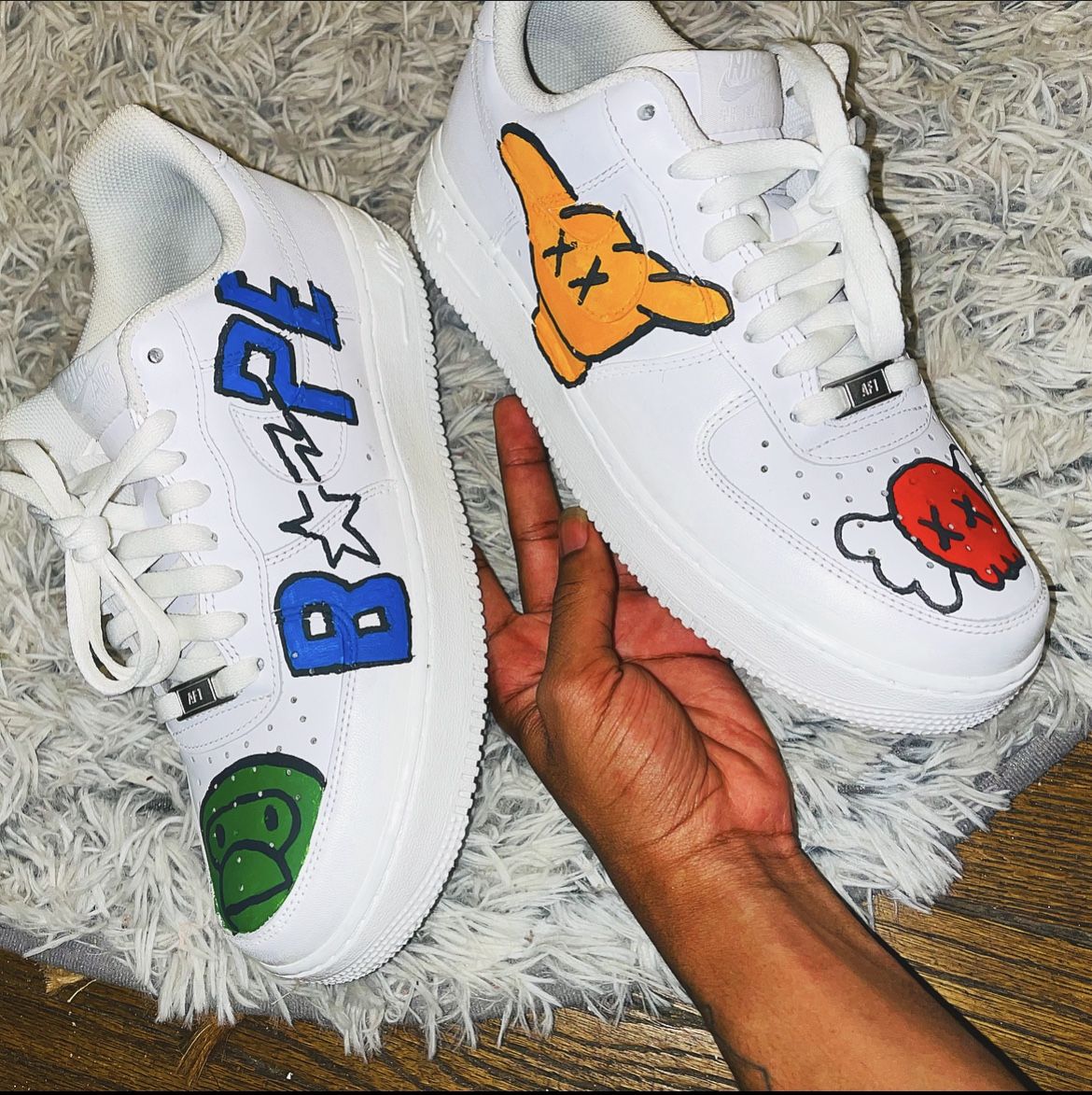 Bape & Kaws Custom Af1 Size 9.5
