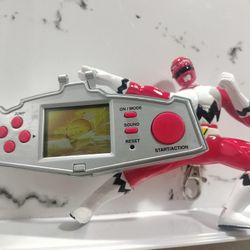 POWER RANGERS LOST GALAXY RED RANGER HAND HELD GAME - TESTED WORKING .  Large Action Figures Tote )