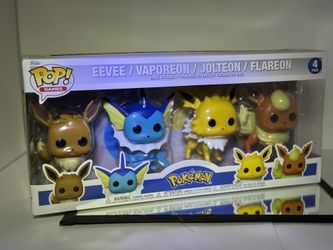 FUNKO POP! POKEMON EEVEELUTIONS EEVEE VAPOREON JOLTEON FLAREON 4-PACK BRAND NEW
