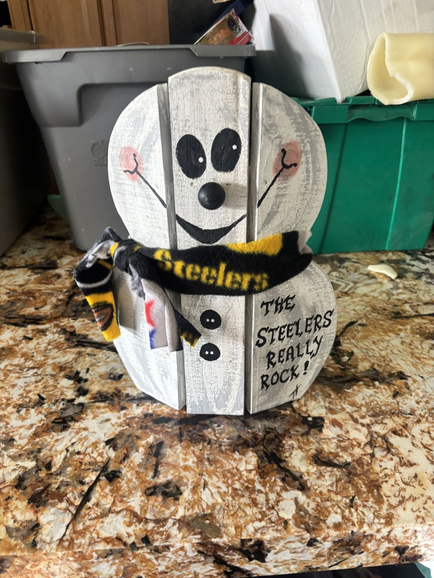 16” Tall Steelers Snowman Handmade