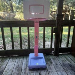 Toddler to kids pink basketball hoop