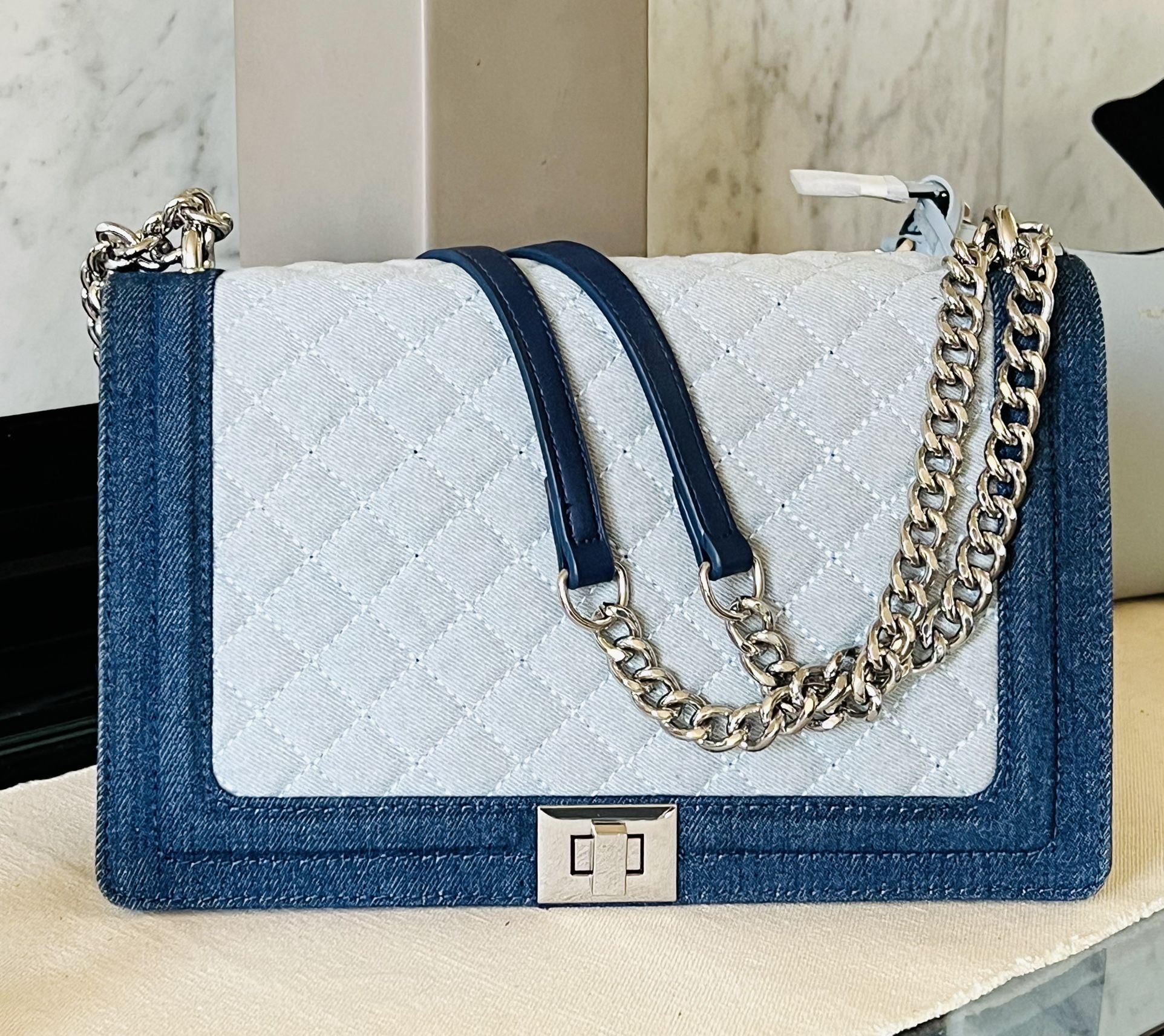 INC Denim Handbag New Tags $89 Quilted