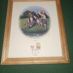 Vintage " Father's Day " " Fishin' " Original Acrylic on Ilustration Board by Gene Boyer.