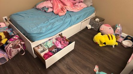 Twin Bed Frame with Drawers