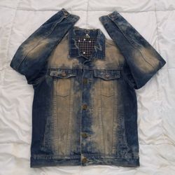 DSQUARED bleached customised  trucker denim jeans jacket 
