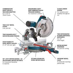 
15 Amp 12 in. Corded Dual-Bevel Sliding Glide Miter Saw
