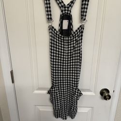 Black And White Overall Dress