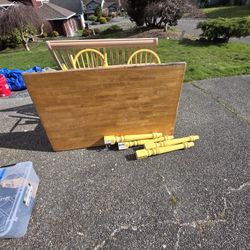 Solid Oak Table With 3 Chairs
