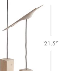 2  Wood Birds  Decoration 